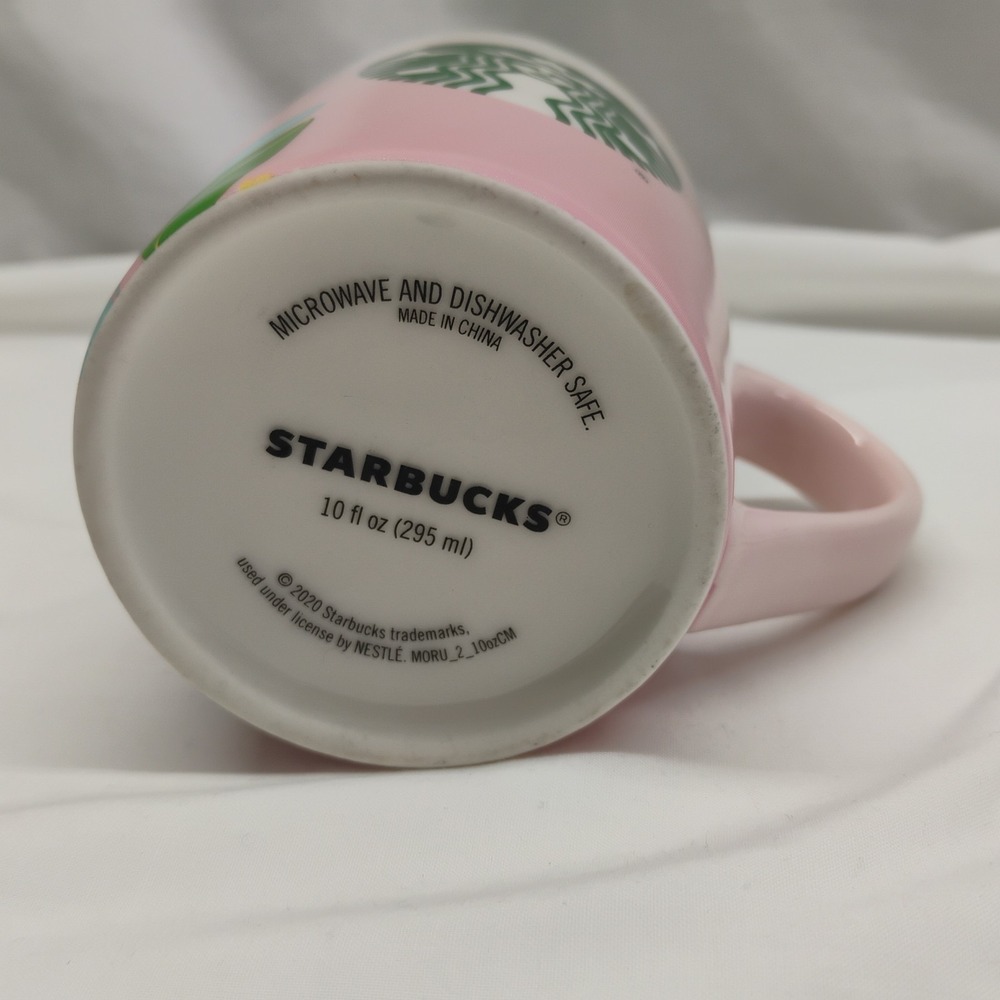Starbucks 2020 ~ 10 oz "THANKFUL" Cup Mug Floral Pink & Green - Picture 7 of 7